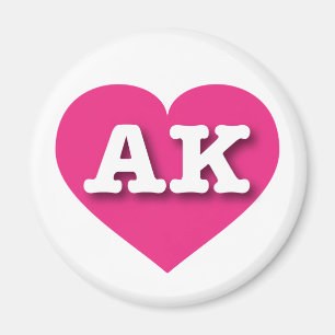 Íman Coração Rosa Quente do Alasca - Grande Amor