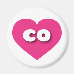 Íman Coração rosa-quente do Colorado - Eu adoro coco