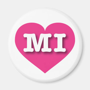 Íman Coração Rosa Quente MIchigan - Grande Amor