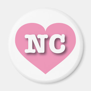 Íman Coração Rosa Sólido da Carolina do Norte - Gran
