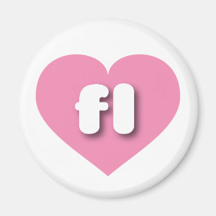 Íman Coração Rosa Sólido da Flórida - amor
