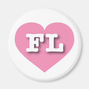 Íman Coração Rosa Sólido da Flórida - Grande Amor