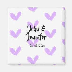 Íman Coração roxo casal de valentine aquarela nome da
