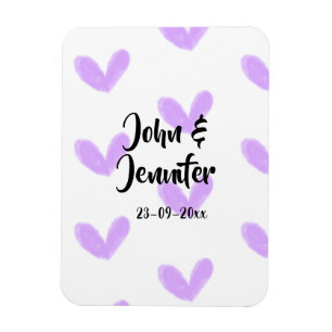Íman Coração roxo casal valentine nome da aquarela