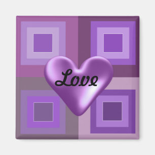 Íman Coração Roxo Fofo