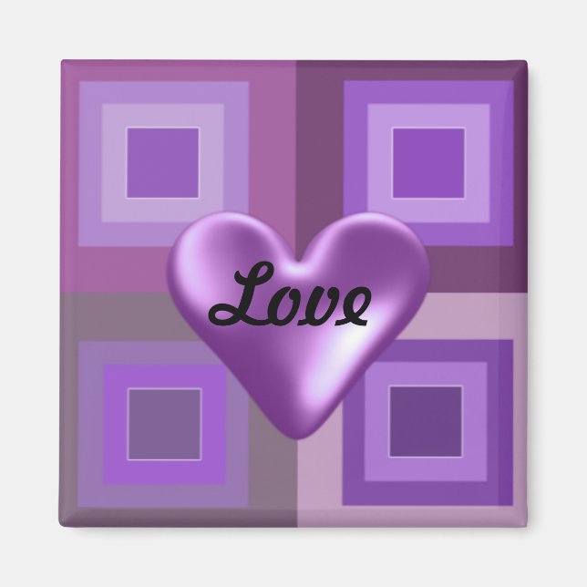 Íman Coração Roxo Fofo (Frente)