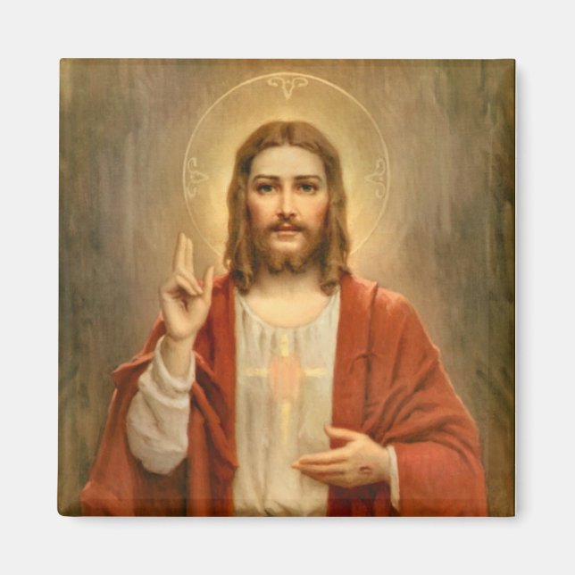 Íman Coração Sagrado com Halo (Frente)