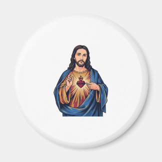 Íman Coração Sagrado Gravura Vintage Vetor Religioso De