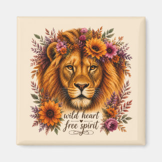 Íman Coração Selvagem Espírito Livre Arte Floral Boho L