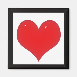 Íman Coração Vermelho Brilhante (Adicionar Seu Texto)