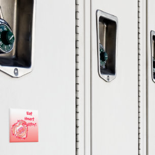 Íman Coração Vermelho Cor-de-Rosa Tatuado Personalizado