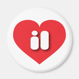 Íman Coração vermelho de Illinois - Eu amo-o