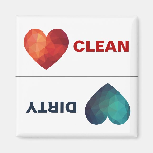 Íman Coração vermelho limpo e máquina de lavar louça de (Frente)