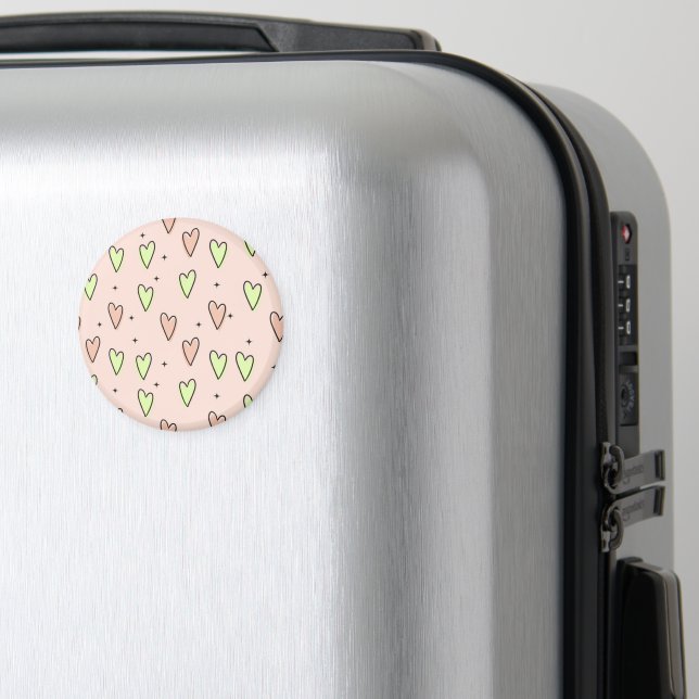 Íman Corações bonitos e estrelas em rosa (In Situ (Luggage))