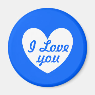 Íman Corações brancos de polca em azul