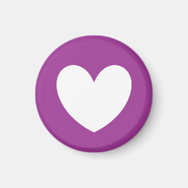 Íman Corações brancos de polca em roxo