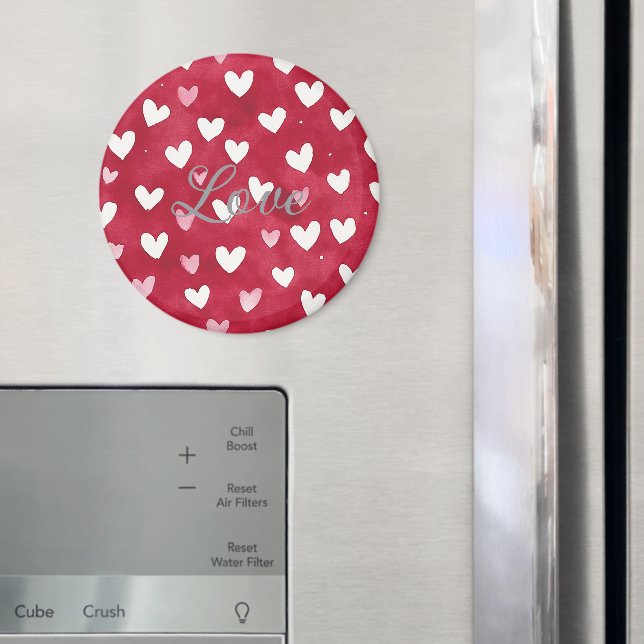Íman Corações Brancos Rosas Vermelhos (In Situ (Fridge))