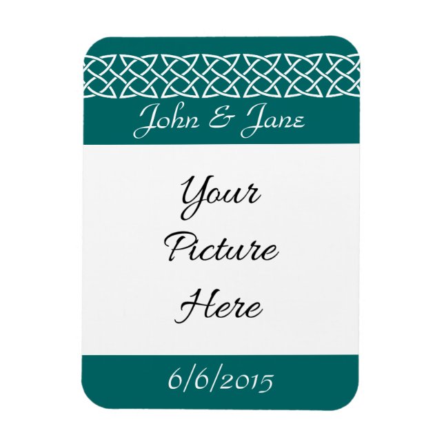 Íman Corações Célticos em Teal Save-the-Date Magnet (Vertical)