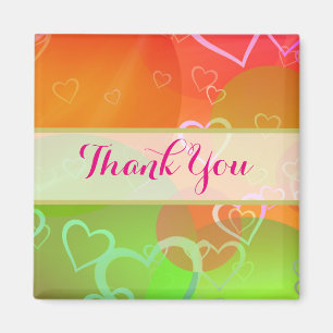 Íman Corações Coloridos e Balões - Obrigado