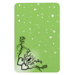 Íman Corações com Flores e Borboleta no Estilo de Tatua