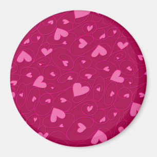 Íman Corações cor-de-rosa encaracolado