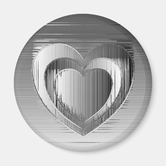 Íman Corações cromados polidos (Frente)