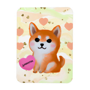 Íman Corações Cute Shiba Inu Para O Cão Lover