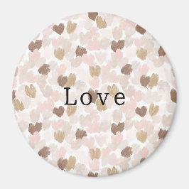 Íman Corações de Amor Rosa Creme Marrom