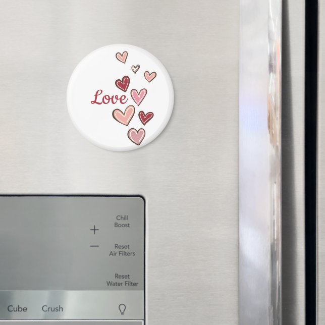 Íman Corações de Amor Rosa Vermelho (In Situ (Fridge))