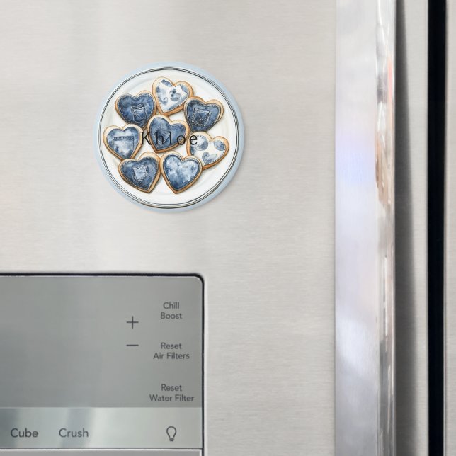 Íman Corações de Denim Branco Azul (In Situ (Fridge))