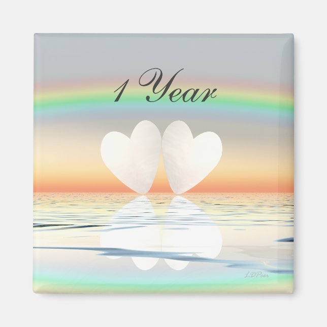 Íman Corações de Papel de Aniversário de 1rua (Frente)