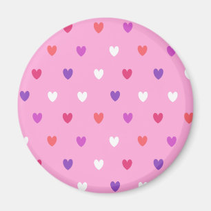 Íman Corações de polca a rosa
