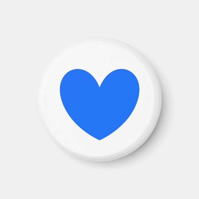 Íman Corações de polca azul em branco (Frente)