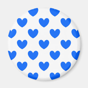 Íman Corações de polca azul em branco