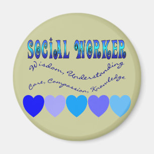 Íman CORAÇÕES do AZUL do assistente social