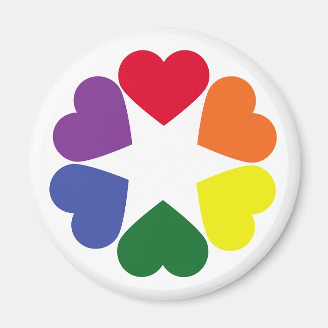 Íman Corações do orgulho LGBT (Frente)