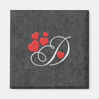 Íman Corações elegantes - letra D