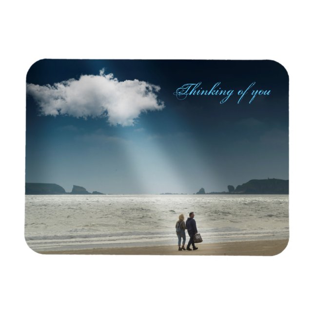 Íman Corações em uma praia. (Horizontal)