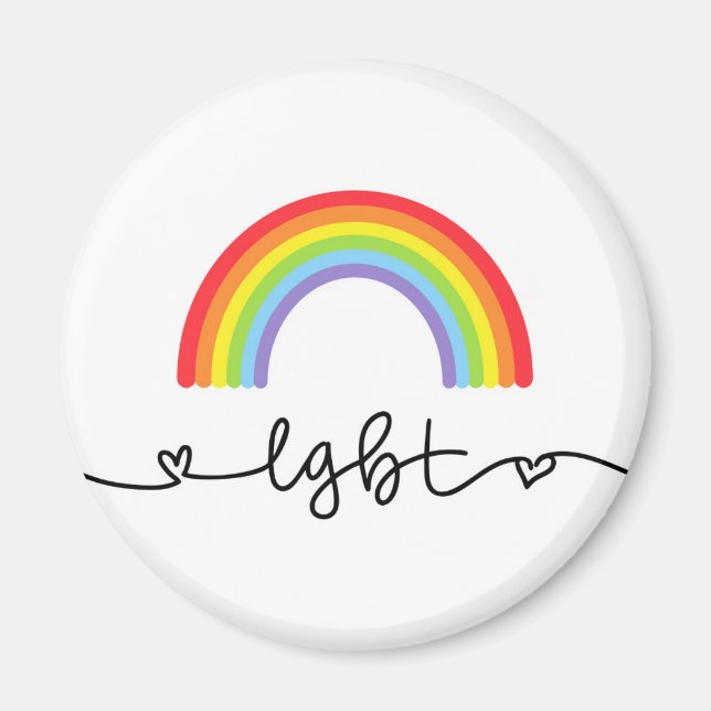 Íman Corações LGBT e arco-íris (Frente)