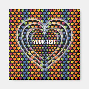 Íman Corações Mínimas Elegantes do Arco-Íris