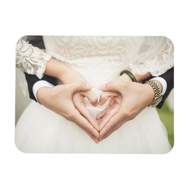 Íman Corações no Casamento das Mãos (Horizontal)