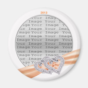 Íman Corações Personalizados Tangerine Friso Magnet