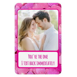 Íman Corações Rosa Púrpura Texto Reverso Foto Flexível