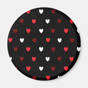 Íman Corações vermelhos e brancos no preto