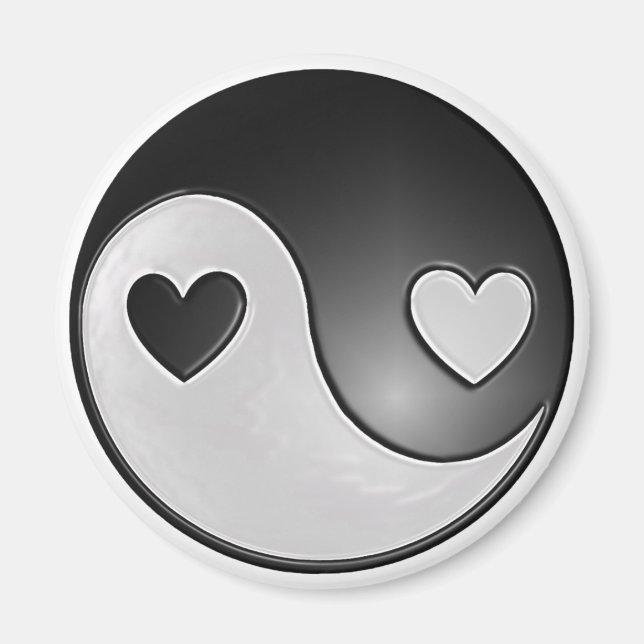 Íman corações yin yang (Frente)