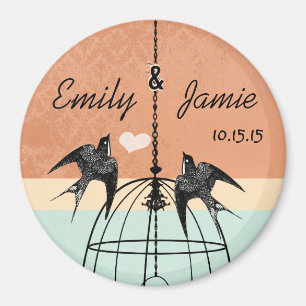 Íman Coral & Aqua Bird Cage Nave Mage ou Personalizar