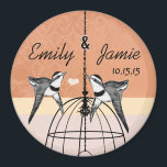 Íman Coral Bird Cage Wedding Magnets ou Personalize<br><div class="desc">Mais Casamentos de Gaiolas de Pássaros</div>