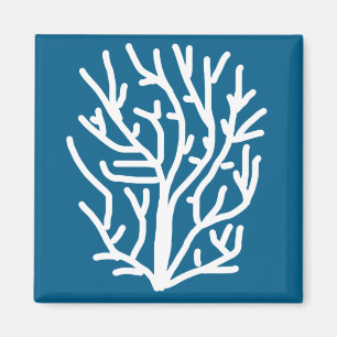 Íman Coral branco sobre a vida aquática azul