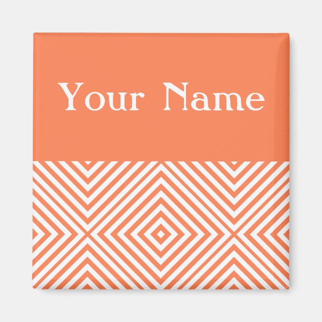 Íman Coral Diamond Chevron com nome (Frente)