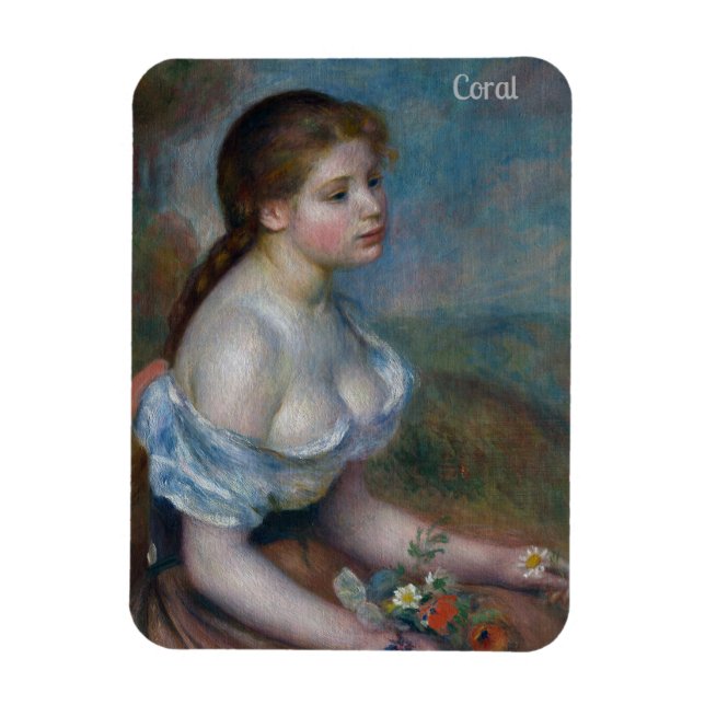 Íman CORAL~ RENOIR ~ Menina com Visitas ~ (Vertical)